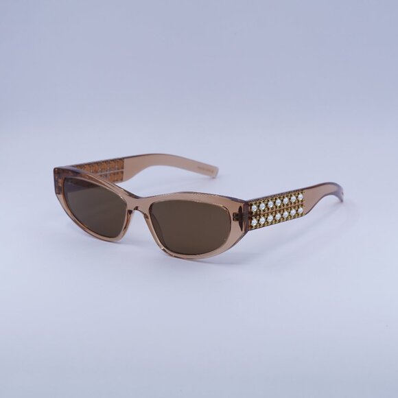 🕶️ New Givenchy GV40078I 42E Sunglasses - Transparent Brown Frame, Brown Lenses - Picture 1 of 10
